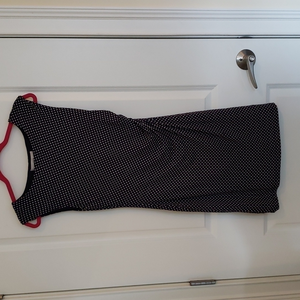 LOFT Women's Navy w/White Polka Dots Sleeveless Dress - Size SP